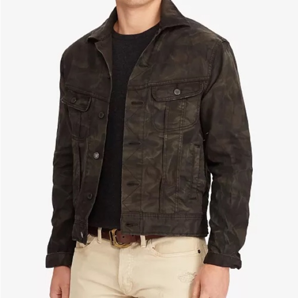 Subdued Camo Denim Trucker Jacket stretch